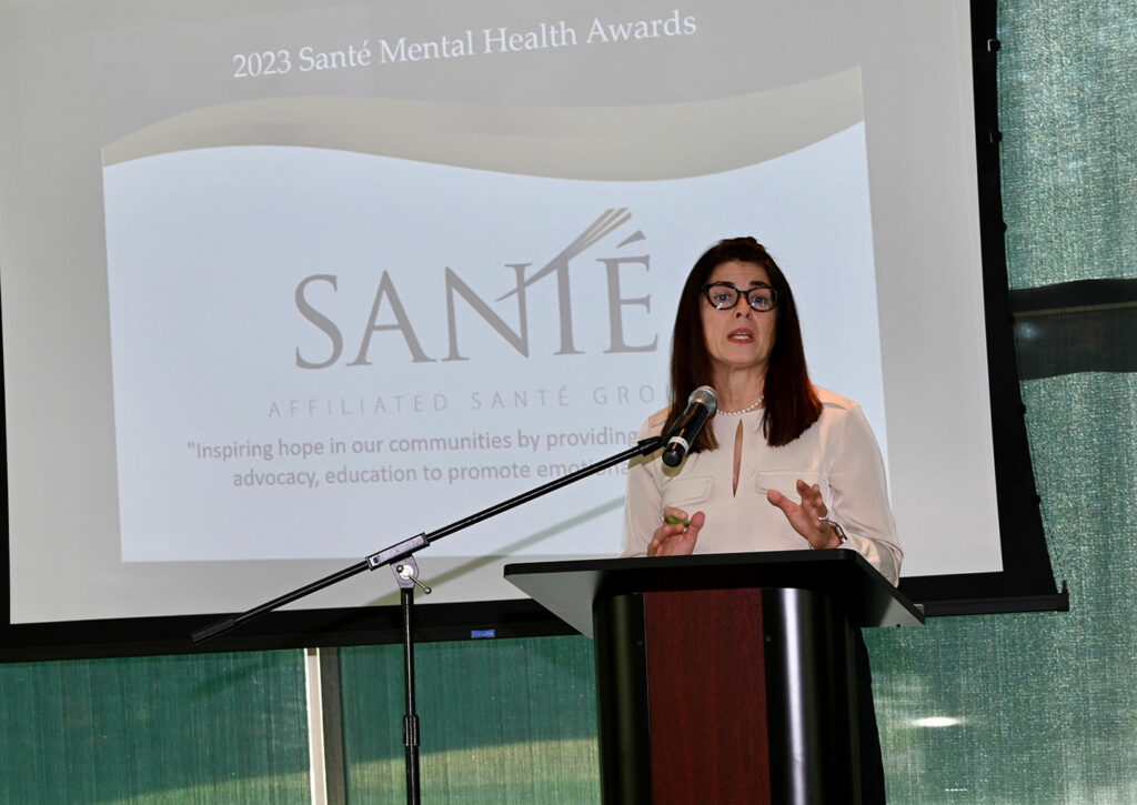 Maryland Secretary of Health, Dr. Laura Herrera Scott addresses the Santé Fall Brunch.